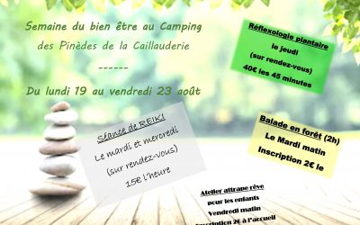 Semaine du Bien Etre au camping du 19 au 23/08